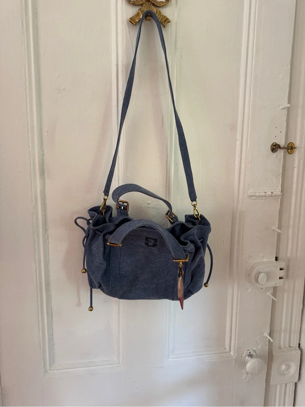 Gerard Darel Handbag in washed canvas - 18H & bag charm